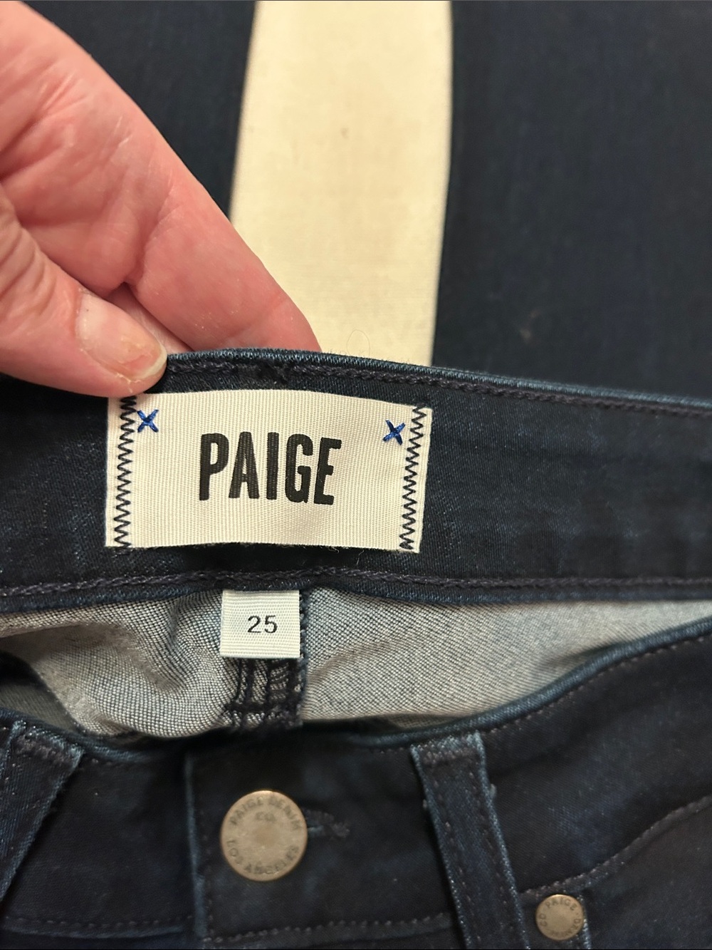 PAIGE Women's Dark Blue Manhattan Slim/Bootcut Denim Jeans - Picture 2 of 7